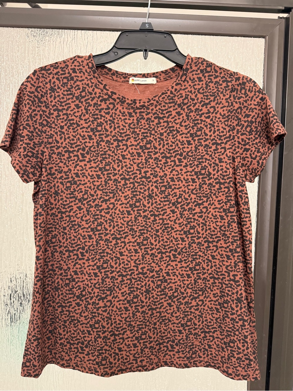 Marine Layer Rust Leopard Print Short Sleeve Tee